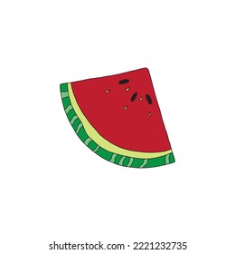 Watermelon vector illustration on white background. Suitable for food, fruits and vegetables content design