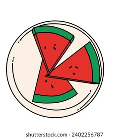 Wassermelone, Vektorgrafik perfekt für Sommerdesign