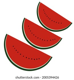 Watermelon vector illustration. Red watermelon