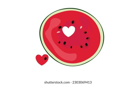 
Ilustración vectorial de la sandía. Saltos redondos de sandía. Tema y concepto de la fruta de verano. Vector plano al estilo de las caricaturas.
