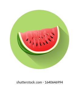 Watermelon vector illustration. Slice of watermelon icon. Fresh healthy food - organic natural food isolated