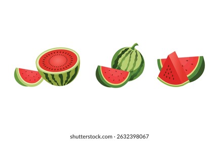 Watermelon vector illustration ,watermelon slice vector on white