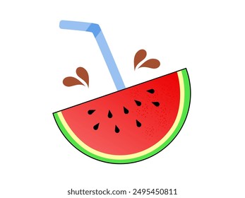 Watermelon vector, illustration, slice vector, red Watermelon beautiful