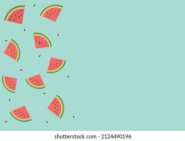 Watermelon vector illustration. watermelon slices