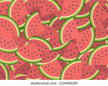Wassermelone, Vektorgrafik. Wassermelonen-Scheiben