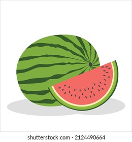 Ilustración vectorial de la sandía. rodajas de sandía