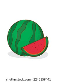 ilustración vectorial de la sandía, adecuada para su uso como elemento de diseño complementario, presentación o fondo