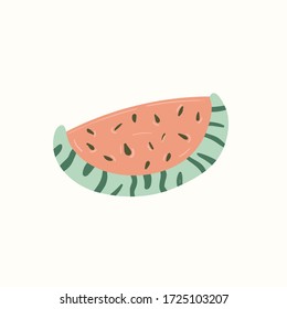 Watermelon vector illustrations. hand drawn cartoon Scandinavian nordic design style for fashion or interior or cover or textile or background.