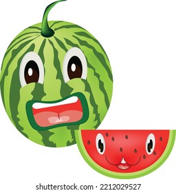 watermelon  vector illustrations mascot logo clipart