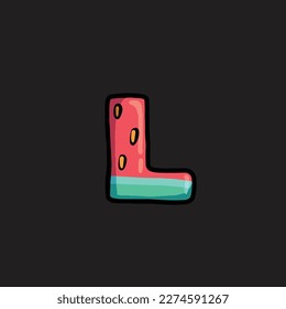 watermelon vector letter l from fruit strain weed food