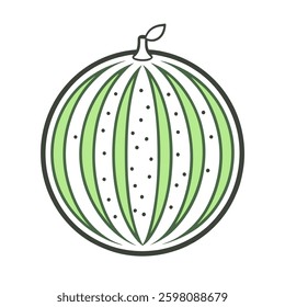 Watermelon vector line art on white background