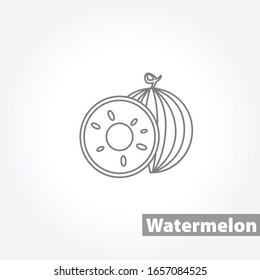 Wassermelon-Vektorillustration-Symbol auf weißem Hintergrund