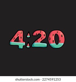 watermelon vector number 420 from fruit strain weed food