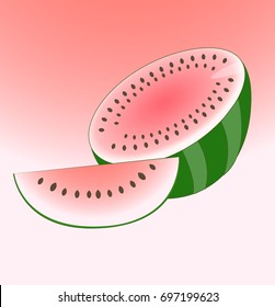 Watermelon vector on light background.