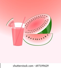 Watermelon vector on light background.