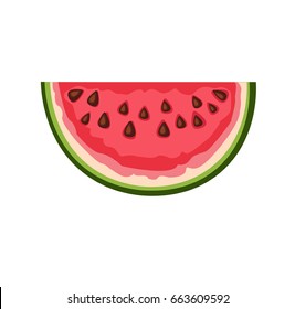Watermelon vector on white background.