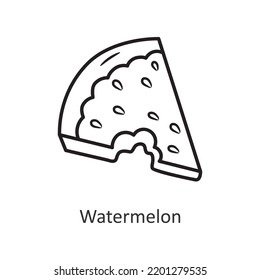 Watermelon vector outline Icon Design illustration. Holiday Symbol on White background EPS 10 File