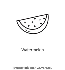 Watermelon Vector outline Icon Design illustration. Travel Symbol on White background EPS 10 File
