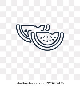 Watermelon vector outline icon isolated on transparent background, high quality linear Watermelon transparency concept can be used web and mobile
