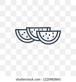 Watermelon vector outline icon isolated on transparent background, high quality linear Watermelon transparency concept can be used web and mobile