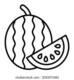 Wassermelon-Vektorsymbol einzeln auf weißem Hintergrund
