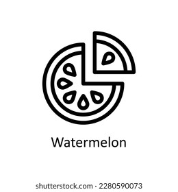 Vector de sandía   iconos de esquema. Material gráfico simple