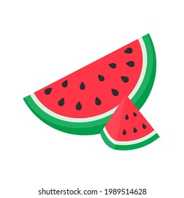Watermelon vector. red fruit cut into pieces with seeds inside Refreshing food in the summer