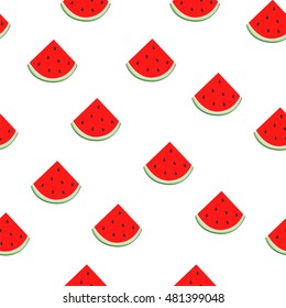 Watermelon vector seamless illustration, summer design background, textile design trend 