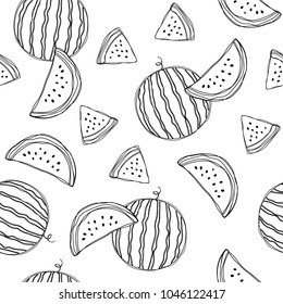 Watermelon vector seamless pattern