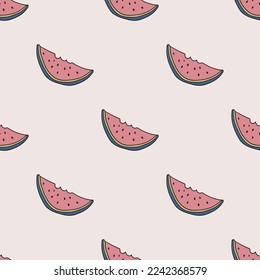 Watermelon vector seamless pattern. Cute repeat background for textile, design, fabric, cover etc.	