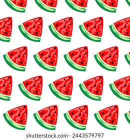 Watermelon vector seamless pattern. Graphic design background.