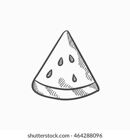 Wassermelone, Vektorgrafik Symbol einzeln auf Hintergrund. Handgezeichnete Wassermelonsymbol. Watermelon Sketch Symbol für Infografik, Website oder App.