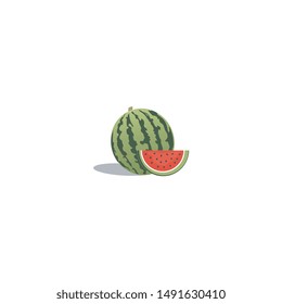 watermelon vector with watermelon slices