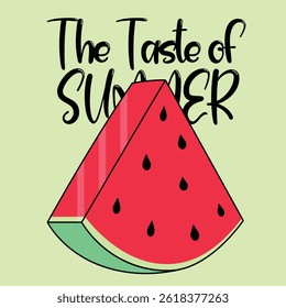 Vector de sandía en Colores suaves con estilo moderno dibujado a mano, perfecto para temas de verano, Diseños tropicales, Ilustraciones de frutas y proyectos de temporada.
