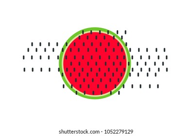 Watermelon vector. Summer fruit.