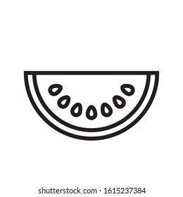 Watermelon vector thin outline icon design