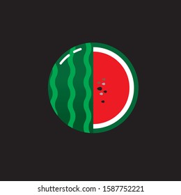 Watermelon vector.Fresh watermelon illustration.Seamless watermelons pattern. Vector background with watercolor watermelon slices