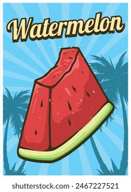 Watermelon vintage poster for print
