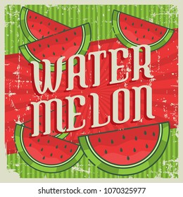 Watermelon Vintage Retro Signage Vector