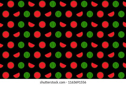 Watermelon wallpaper art cute funny vector illustration concept background. Cute seamless vector pattern with watermelon slices