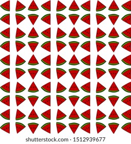 Watermelon wallpaper, illustration, vector on white background.