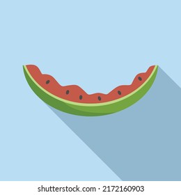 Watermelon waste icon flat vector. Food trash. Ecology vegetable