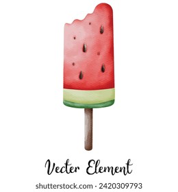 Watermelon watercolor elements for summer.vector illustration.