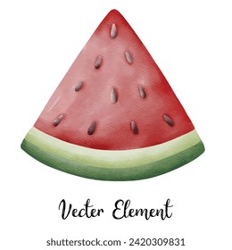 Watermelon watercolor elements for summer.vector illustration.