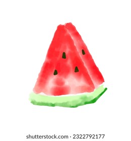 Wassermelonfarben einzeln auf weißem Hintergrund, Vektorgrafik.