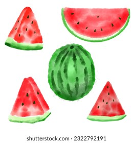 Wassermelonfarben einzeln auf weißem Hintergrund, Vektorgrafik.