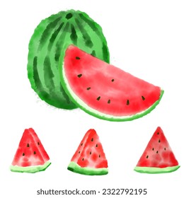 Wassermelonfarben einzeln auf weißem Hintergrund, Vektorgrafik.