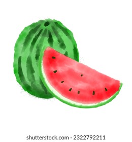 Wassermelonfarben einzeln auf weißem Hintergrund, Vektorgrafik.