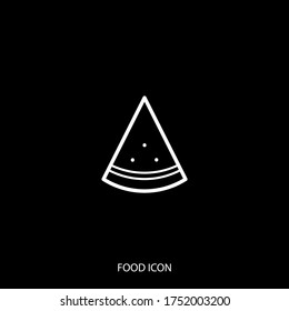 icono de cuña de sandía aislado en el fondo. Símbolo, logotipo. Ilustración del vector