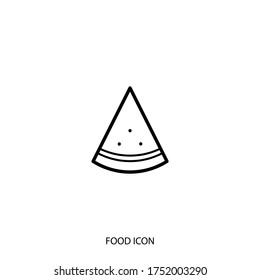 icono de cuña de sandía aislado en el fondo. Símbolo, logotipo. Ilustración del vector